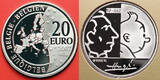 Belgium 20 Euro 2007 Hergé (creator of Tintin) Proof
