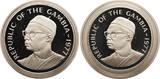 Gambia Proof Set of 20, 40 Dalasis 1977 World Wildlife Conservation Proof