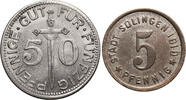 Solingen Notgeld 5 Pfennig 1919 / 50 Pfennig 1917 -