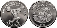 Liberia 10 Dollars International Games - Weightlifting -