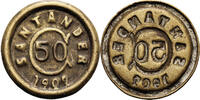 50 Centavos 1902 Colombia, Province of Santander  ss+