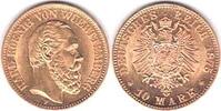 Deutschland J. 292  10 Mark WÜRTTEMBERG Karl 1875-F GOLD in fast Stempelglanz 10 Mark 1875 fast Stempelglanz