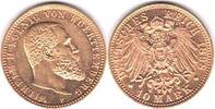 Deutschland J. 295  10 Mark WÜRTTEMBERG Wilhelm II. 1898-F GOLD in fast Stempelglanz 10 Mark 1898 fast Stempelglanz