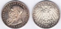 Deutschland - KR Sachsen-Meiningen J. 152 SACHSEN-MEININGEN 3 Mark GEORG II. 1913 PRACHTEXEMPLAR! 3 Mark 1913 fast Stempelglanz / Stempelglanz