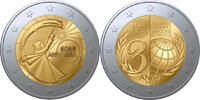 ANDORRA 2 x 2 Euro 2 x 2 Euro 2023 Gedenkmünzen UN und Sonnenwende in Coincard -