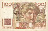 NOTES OF THE BANQUE DE FRANCE 100 francs Banque de France. Billet. jeune paysan, -