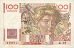 NOTES OF THE BANQUE DE FRANCE 100 francs Banque de France. Billet. jeune paysan, -