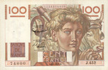 NOTES OF THE BANQUE DE FRANCE 100 francs Banque de France. Billet. jeune paysan, -