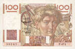 NOTES OF THE BANQUE DE FRANCE 100 francs Banque de France. Billet. jeune paysan, -