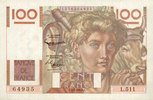 NOTES OF THE BANQUE DE FRANCE 100 francs Banque de France. Billet. jeune paysan, -