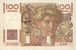 NOTES OF THE BANQUE DE FRANCE 100 francs Banque de France. Billet. jeune paysan, -
