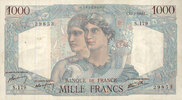 NOTES OF THE BANQUE DE FRANCE 1000 francs Banque de France. Billet. Minerve et Hercule, -