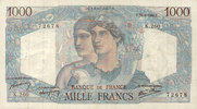 NOTES OF THE BANQUE DE FRANCE 1000 francs Banque de France. Billet. Minerve et Hercule, -