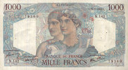 NOTES OF THE BANQUE DE FRANCE 1000 francs Banque de France. Billet. Minerve et Hercule, -