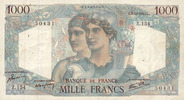 NOTES OF THE BANQUE DE FRANCE 1000 francs Banque de France. Billet. Minerve et Hercule, -