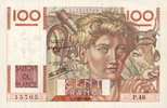 NOTES OF THE BANQUE DE FRANCE 100 francs Banque de France. Billet. jeune paysan, -