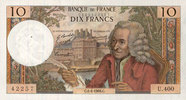 NOTES OF THE BANQUE DE FRANCE 10 francs Banque de France. Billet. Voltaire, -