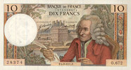 NOTES OF THE BANQUE DE FRANCE 10 francs Banque de France. Billet. Voltaire, -