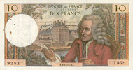 NOTES OF THE BANQUE DE FRANCE 10 francs Banque de France. Billet. Voltaire, -