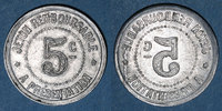 FRENCH EMERGENCY COINS 5 centimes Hérault (34). Syndicat de l'Alimentation en Gros. fauté : frappe incuse du revers -