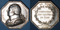 TOKENS Jeton Salines de l'Est. Louis XVIII. en argent. Sans poinçon -