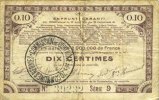 FRENCH EMERGENCY NOTES 10 centimes Pas de Calais, Somme et Nord, Groupement de 70 communes. Billet. série 9 -
