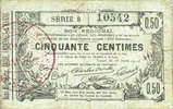 FRENCH EMERGENCY NOTES Aisne, Ardennes et Marne - Bon régional. Laon. Billet. 50 cmes 16.6.1916, série 8 -