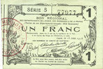FRENCH EMERGENCY NOTES 1 franc Aisne, Ardennes et Marne - Bon régional. Laon. Billet. 16.6.1916, série 5 -