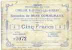 FRENCH EMERGENCY NOTES 5 francs Avesnes-les-Aubert (59). Commune. Billet. -