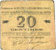 FRENCH EMERGENCY NOTES Beuvry-Les-Orchies (59). Commune. Billet. 20 cmes -