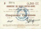 FRENCH EMERGENCY NOTES Boiry-Notre-Dame (62). Commune. Billet. 50 cmes -