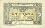FRENCH EMERGENCY NOTES 1 franc Calais (14). Chambre de Commerce. Billet. 8e émission -