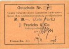 GERMANY - EMERGENCY NOTES (1914-1923) A - J 10 mark Einswarden. Frerichswerft. Billet. N° 7 ! -
