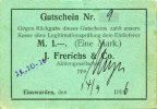 GERMANY - EMERGENCY NOTES (1914-1923) A - J 1 mark Einswarden. Frerichswerft. Billet. N° 9 ! -