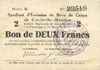 FRENCH EMERGENCY NOTES 2 francs Charleville et Mézières (08). Syndicat d'Emission de Bons de Caisse. 11.3.1916, série G -