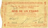 FRENCH EMERGENCY NOTES 1 franc Trosly-Loire (02). Billet. -