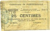 FRENCH EMERGENCY NOTES 25 centimes Fontenelle (02). Billet. 21.6.1915, série A -