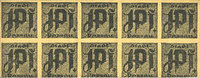 GERMANY - EMERGENCY NOTES (1914-1923) K - Z 1 pf Passau, Stadt, billets, 10 x n. d. Carton jaune-gris. Variété uniface ! -