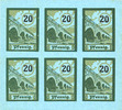 GERMANY - EMERGENCY NOTES (1914-1923) K - Z 20 pf Salzburghofen, Gemeinde, billets, 6 x -