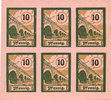 GERMANY - EMERGENCY NOTES (1914-1923) K - Z 10 pf Salzburghofen, Gemeinde, billets, 6 x -