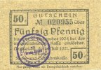 GERMANY - EMERGENCY NOTES (1914-1923) A - J 50 pf Groß-Reken. Rekener Spar- und Darlehnkase. Billet. -