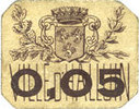 FRENCH EMERGENCY NOTES 5 centimes Halluin (59). Ville. Billet. -