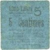 FRENCH EMERGENCY NOTES 5 centimes Hénin-Liétard (62). Ville. Billet. -