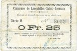 FRENCH EMERGENCY NOTES 0,25 franc Lesquielles-Saint-Germain (02). Commune. Billet. 11.4.1915, série A -