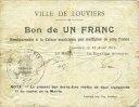 FRENCH EMERGENCY NOTES 1 franc Louviers (27). Ville. Billet. -