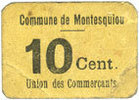 FRENCH EMERGENCY NOTES 10 centimes Montesquiou (32). Union des Commerçants. Billet. -