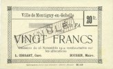 FRENCH EMERGENCY NOTES 20 francs Montigny-en-Gohelle (62). Ville. Billet. 25.11.1914, n° planche 20.449, série FA -