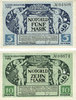 GERMANY - EMERGENCY NOTES (1914-1923) K - Z 5 mark Kitzingen. Stadt. Billets. 10 mark Annulation par perforation -