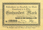 GERMANY - EMERGENCY NOTES (1914-1923) K - Z 100 mark Lauenburg a. d. Elbe, Sparkasse der Stadt, billet -
