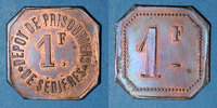 FRENCH EMERGENCY COINS 1 franc Clergoux (19). Dépôt de Prisonniers de Sédières. -